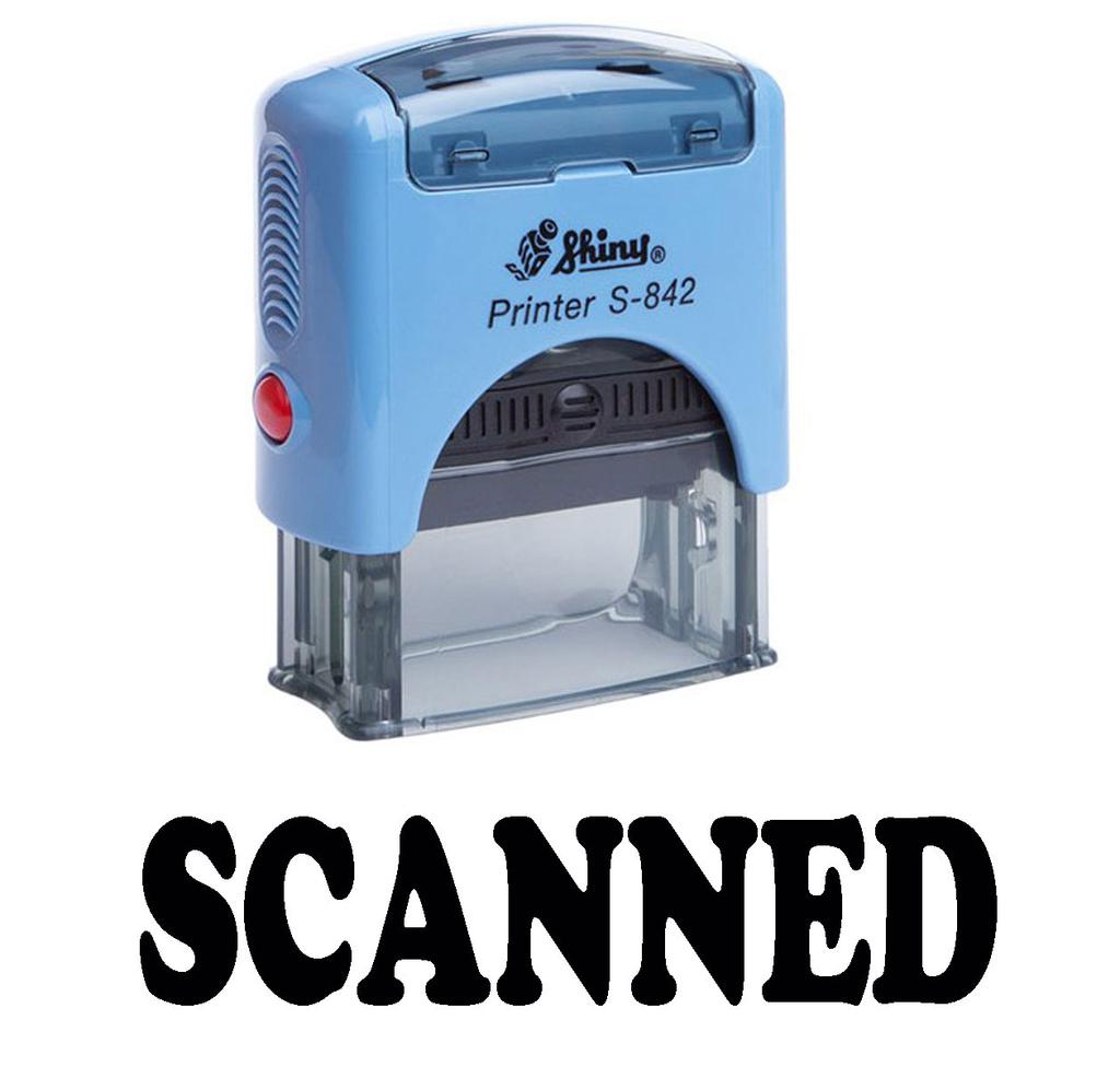 Printtoo SCANNED Self Inking Rubber Stamp Office Stationery Custom Shiny