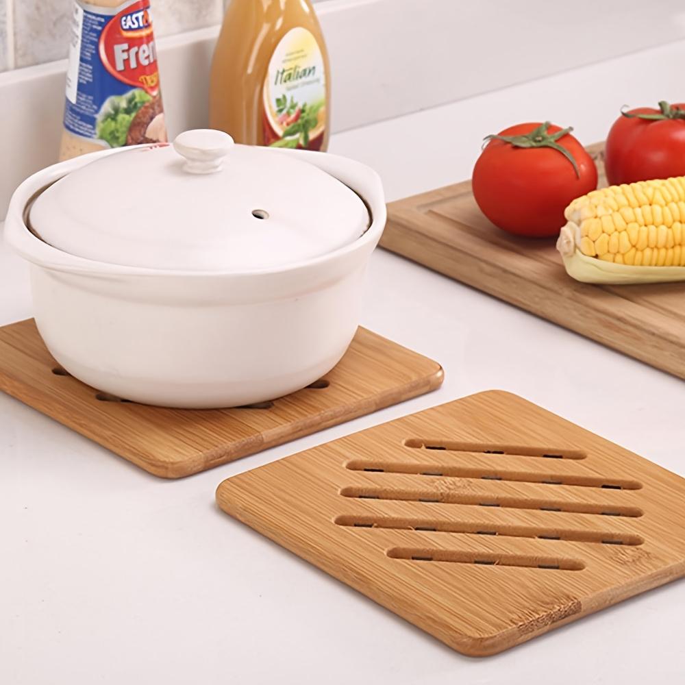 1 Pc Bamboo Kitchen Heat Insulation Pads Square Shape Natural Bamboo Mat for Hot Dishes/Pot/Bowl/Teapot/Hot Pot Holders