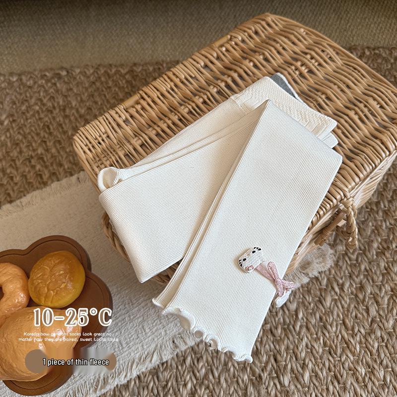 

2025 Girls Autumn & Winter Plush Leggings with Ruffle Trim L/105-120cm