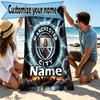 Custom Name Personalized Manchester City FC Print Beach Towel, for Trip Camping Beach Party Home Decor, Birthday Gift for Family & Friends