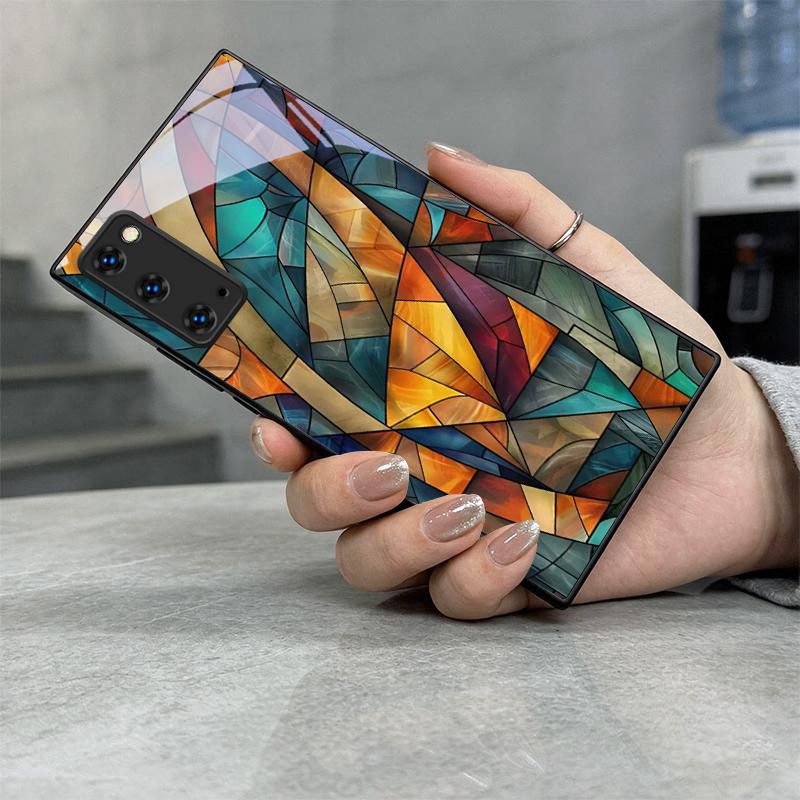 Chromatic Fragments Black Glass Phone Case For Samsung Galaxy S20 S21 S22 S23 Plus S24 FE S25 Ultra S26 Edge S25 S20 Back Cover
