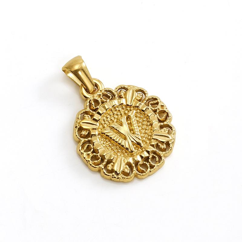 New embossed 26 English pendant necklace round trend versatile women's collarbone neck chain is out of stock.