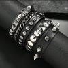 1 Set Punk Bracelets For Men Women Punk Gothic Spike Rivets PU Leather Bracelet Bangles Hip Hop Party Jewelry Gift