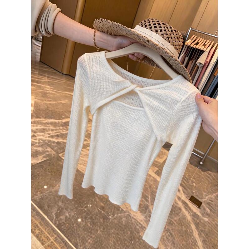 French Style Knitted Twist Cut-out Long Sleeve Pullover