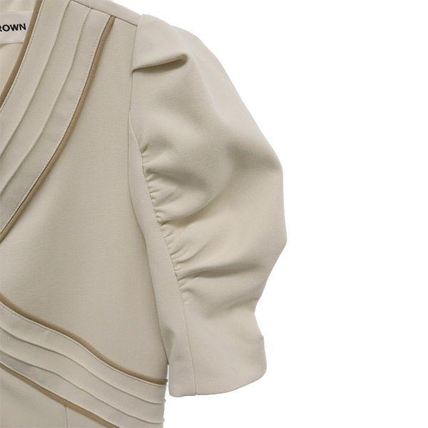 Lily Brown Short Sleeve Long Dress F Beige Women Used