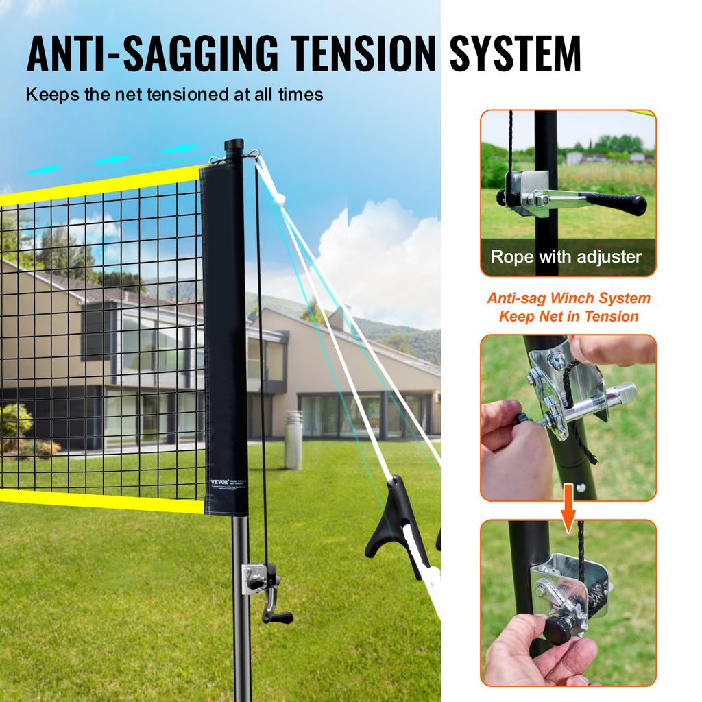 SucceBuy Badminton Net Set Outdoor Backyard Beach Park Badminton Net Portable Badminton Equipment Set Adults Kids Badminton Net