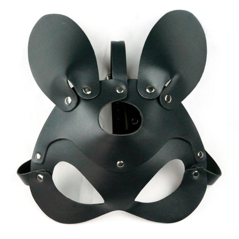 Gothic-Style Cat-Ear S&M Leather Mask, Unique Accessory for Adult Erotic Roleplay, Spice Up Bedroom Bondage & Sensual Games