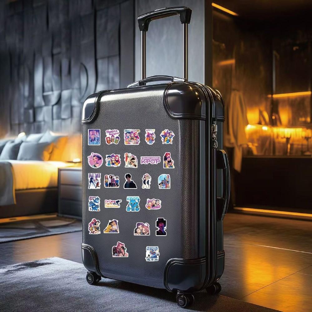 60-Piece KPOP Demon Hunter Stickers - Korean Style Glossy Film Cartoon Decorative Decals for Backpacks, Phones & Water Bottles