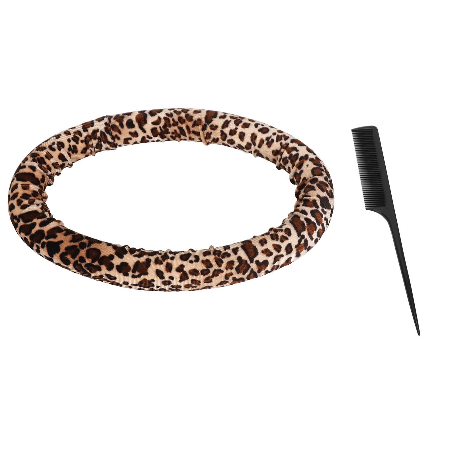 

2 шт. Круглые безнагревные бигуди двойного назначения безнагревные щипцы для завивки волос повязка на голову круглые бигуди с леопардовым принтом