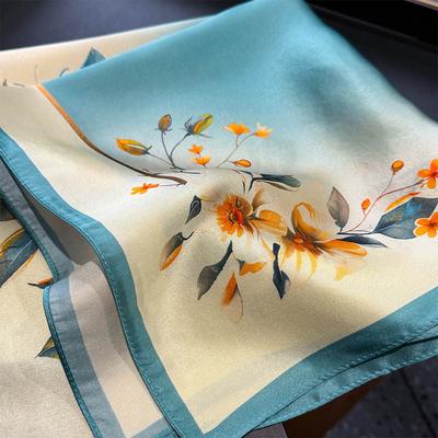 100% Pure Silk Scarf Women Neck Foulard Square Headband Scarves Bandana Fashion Small Hijab Poncho Scarves Pashmina