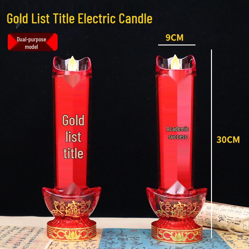 LED Electric Candle Light - Battery & Plug-in, Ideal for Home, Buddha Offering, or God of Wealth Lighting.