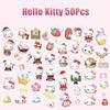 50 100Pcs Sanrio Laptop Stickers Cartoon Hello Kitty Cinnamoroll Kuromi Melody Cute Suitcase Guitar Waterproof Sticker Toys