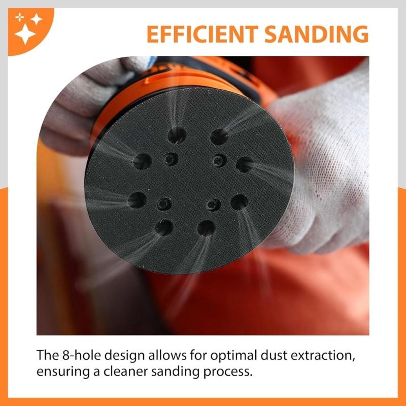   Heavy Duty 5Inch Rubber Sanding Discs Grinding Wheel Double Pack 8 Hole Dust Management System for Standard Power Tool