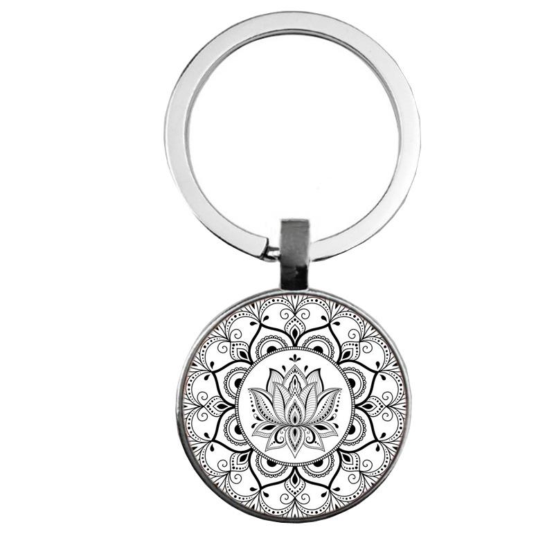 Keychain Accessories Pendant Floral Thanksgiving Text Good Friends Retro Personalized Keychain Gift Pendant