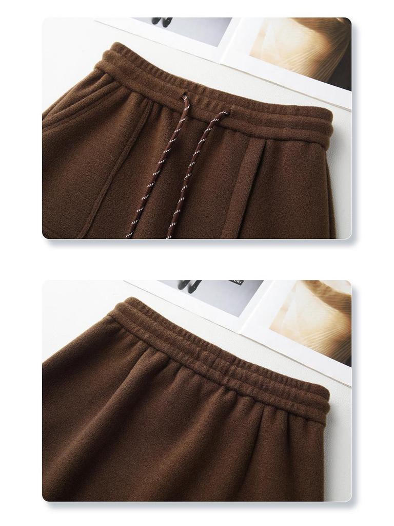 Jupe Midi Kaki en Laine pour Femmes – Automne/Hiver, Taille Élastique, Coupe Droite Moulante avec Fente Avant, Longueur Cheville