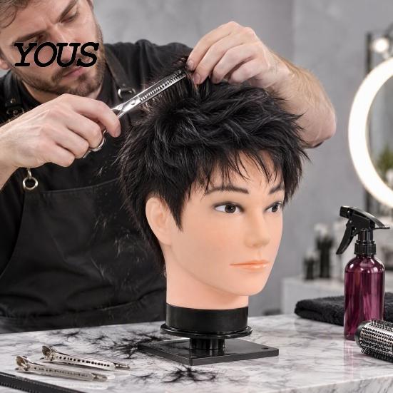 Wig Styling Display Stand Bald Mannequin Head, Male/Female Hair Model, Professional Cosmetology Head Large Circumference Model for Making, Hat Glasses