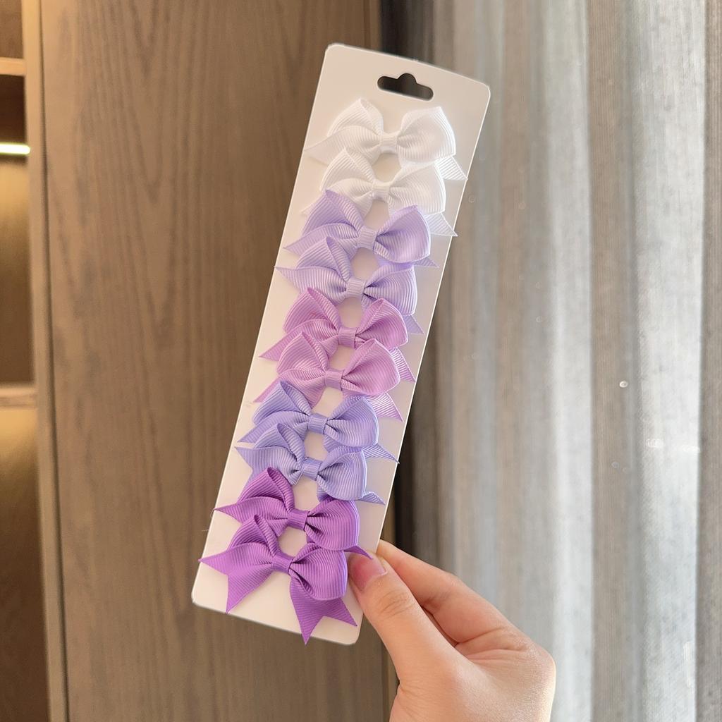 10Pcs/Set New Solid Color Kids Bows Hair Clips for Baby Girls Handmade Ribbon Bowknot Hairpin Barrettes Hair Accessories