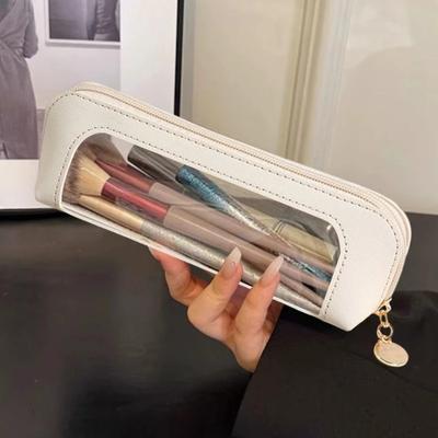 PU Potloodtas Draagbaar Waterdicht Transparante Make-uptas Rits Make-upkwasten Opbergtas Diverse Artikelen Organizers Schrijfwaren Cadeaus