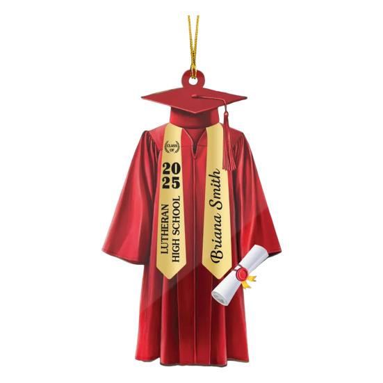 Graduation Ornament 2D Acrylic Gown And Stole Hanging Decoration Class of 2025 Souvenir Gift for High School College University Graduate