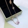 Colar Feminino Trevo de Quatro Folhas e Borboleta de Cinco Flores Moda Corrente de Clavícula de Luxo de Alta Qualidade