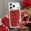 Red Rich Quicksand Shell Applies To Apple 16promax Mobile Phone Case Huawei Mate70pro Women's New P70