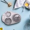 3-i-1 eggeskjærer med deksel 3 skjæremoduser Multifunksjonell jordbærsoppsandwichsalat Hardkokte egg Dicer Masher skjæreverktøy