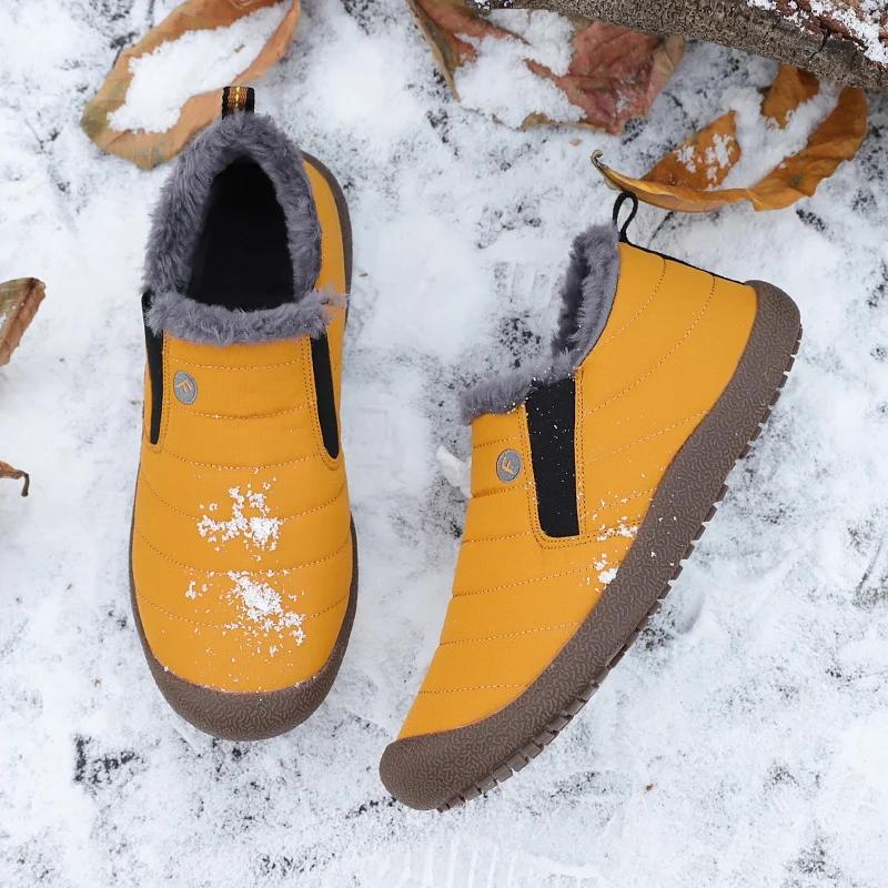 Women Thick Soled Snow Boots Hiking Shoes Couple Ankle Boots Sports Shoes Soft Plus Size Men's Lazy Boots Winter New Style 2025