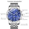 KIMSDUN Men's Watches Luxury Original Quartz Watch for Man Waterproof Luminous Date Stainless Steel Chronongraph Fashion