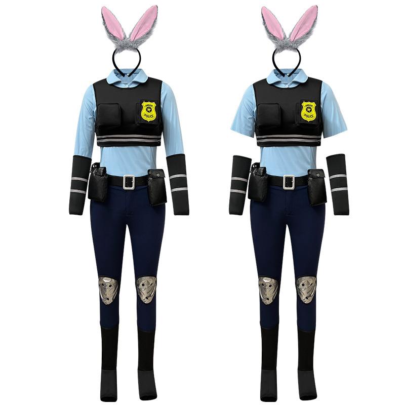 Die neuen Cosplay-Kleider sind wirklich in der verrückten Tierstadt gedreht Cos Judy Judy Hase Cosplay anthropomorphe Kleidung Komplettes Set aus Comics
