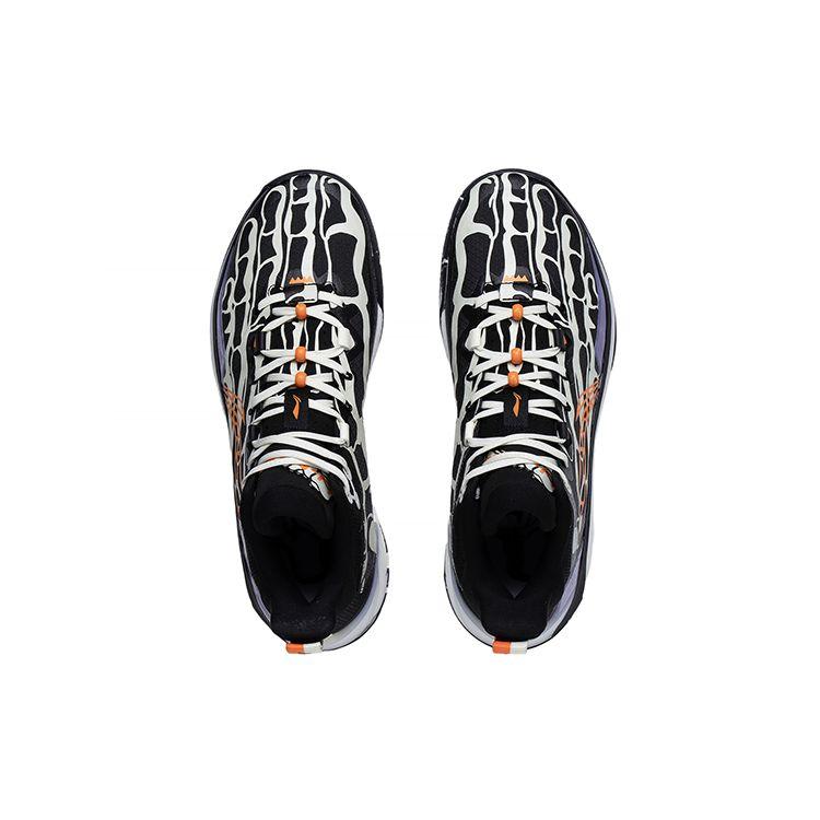 LiNing Blade 3 Shock Absorption Rebound Support Mid-Top Basketball Shoes Men Basketball Shoes Black White ABAS091-4