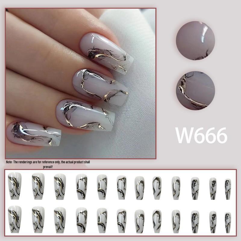 Elegant French Glitter Neutral Style Wearable Nails