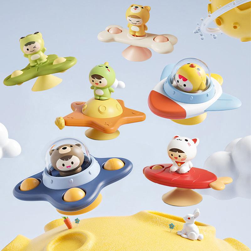 Baby Spinner Toys For Toddlers Bear Hand Fidget Spinner With Suction Cup Sensory