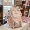 Schultasche Koreanisch Milch Süß Vitalität Karomuster Transparent Schmerzschicht Rucksack Mädchen Party Mehrere Fächer Pendeln Vielseitig Ausflug Rucksack