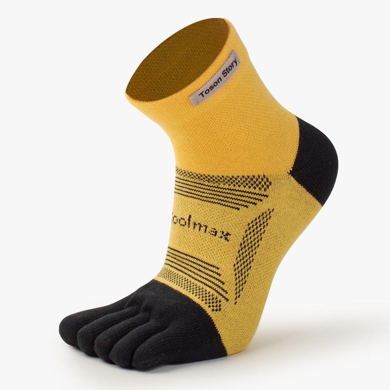 

Мужские дышащие носки Coolmax для марафона с пятью пальцами до середины икры: Противоскользящий, Влагоотводящий, Дизайн с разделением пальцев M (39-43) жёлтый