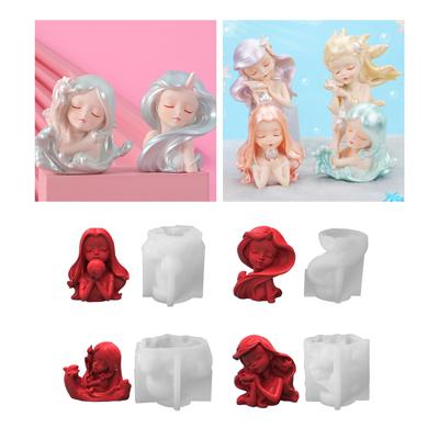 3D-Silikonform für Kerzen mit Ozeanmädchen-Motiv zur Kerzenherstellung, Aromatherapie-Kerzenharzform, Ornamente, Epoxidharz-Gießform