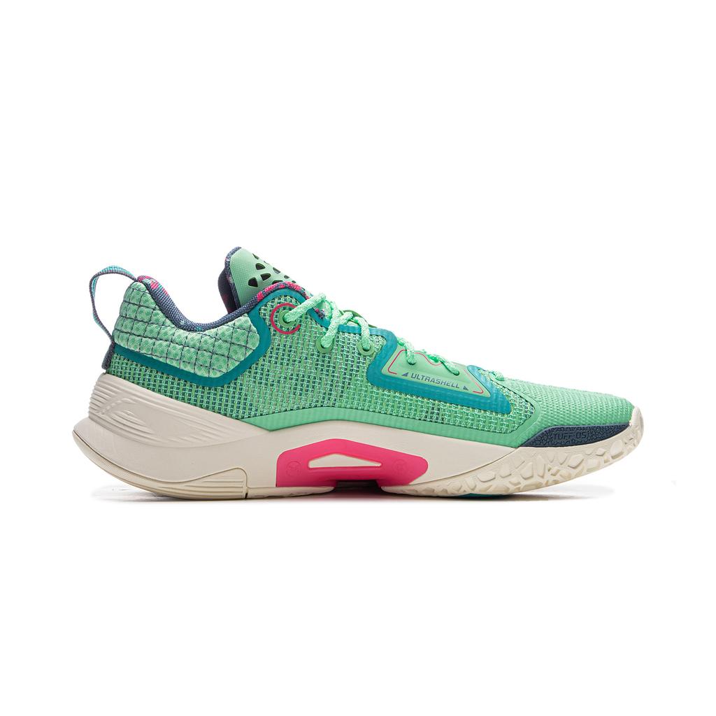 Li Ning BadFive Chase Hunt 1 Slip Resistant Coverage Lightweight Rebound Low top Outdoor Basketball Shoes Men's Green ABFV003-8