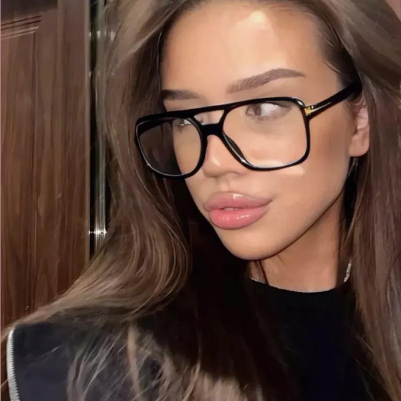 Mote Pilotbrilleinnfatninger Kvinner Dobbelt bro Oversized Brilleinnfatning Firkantede Briller Klassisk Merke Designerbriller UV400