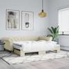 VidaXL Daybed with Trundle and Mattress Cream 90x200 Cm Faux Leather 3197729