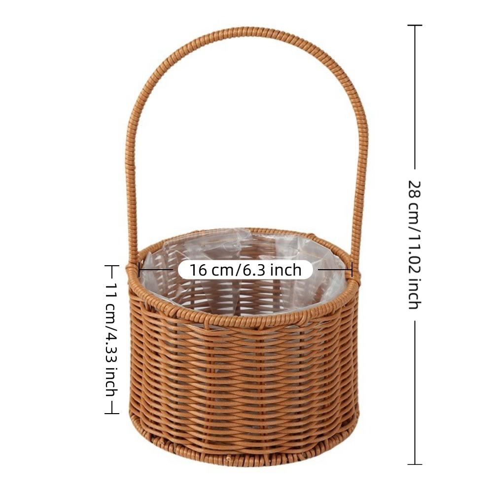 Ručně pletený svatební košík na květiny z vrbového proutí, organizér na drobnosti, dárková dekorace