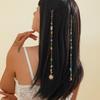 2Pcs Headwear Exquisite Sun Moon Pendant Multicolored Stone Bead Hair Additions  for Braids