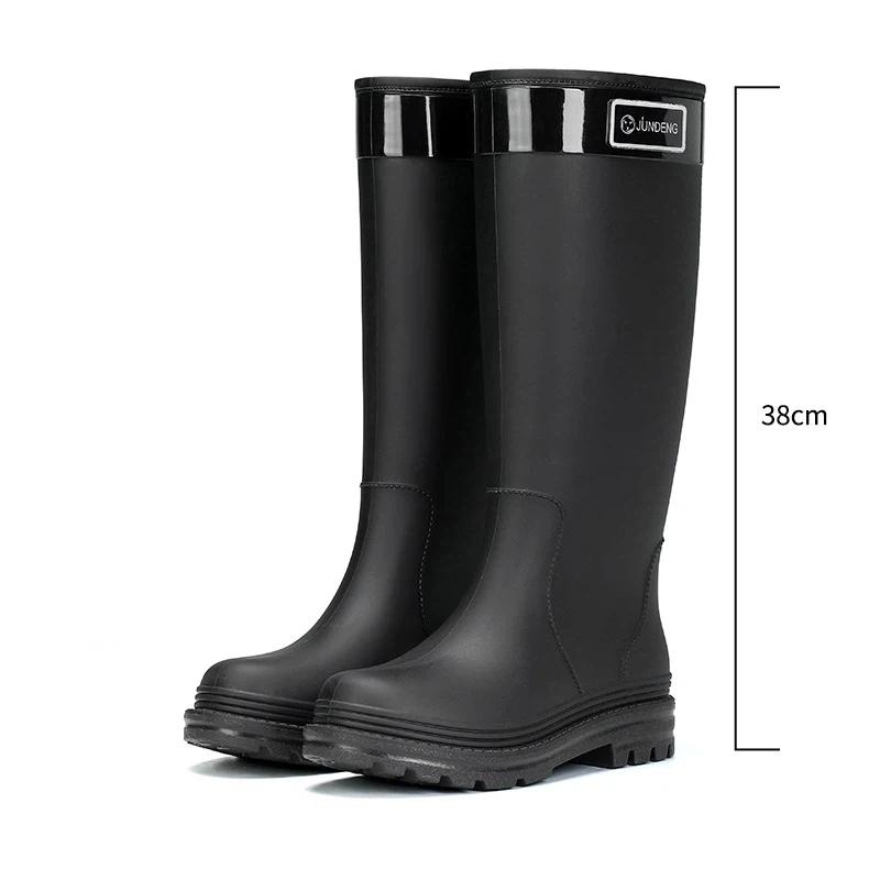Verdickte Gummistiefel, Langschaft Wasserdichte Regenstiefel, Rutschfeste Modische Gummischuhe