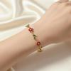 Mehrfarbiges Blumen-Strassstein-Armband Elegante Zirkon-Handkette Party