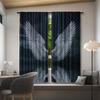 2pcs Angel Wings Starry Sky Blackout Curtains, Woven Polyester Pongee, Semi-Sheer Roller Embossing, Rod Pocket, Machine Washable