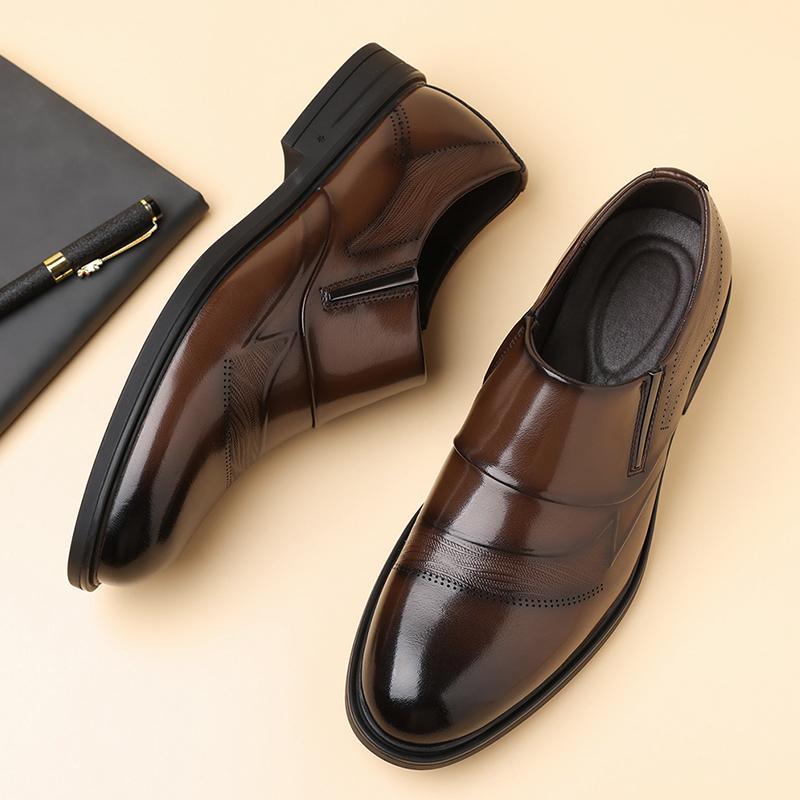 Fashion Leisure Walk Mens Business Casual Shoes Handmade Leather Loafers Rubber Bottom Oxford Footwear Classic Man Slip On Walking Shoes