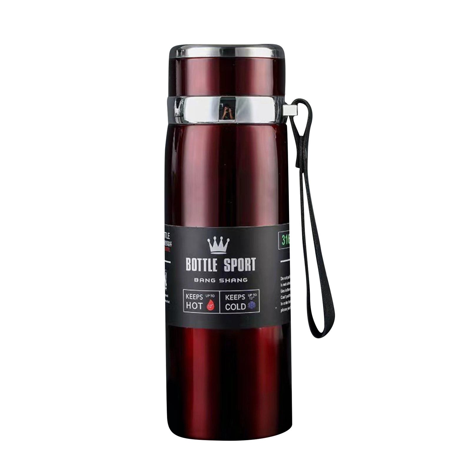 

Термокружка из нержавеющей стали, портативный дорожный чайник с лямкой, большой емкости, для занятий спортом на открытом воздухе One Size