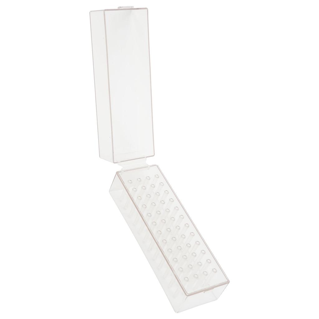 48 Holes Acrylic Nail Dill Bit Holder Organizer Drill Bits Display Storage Box Transparent Nail Bit Container Case