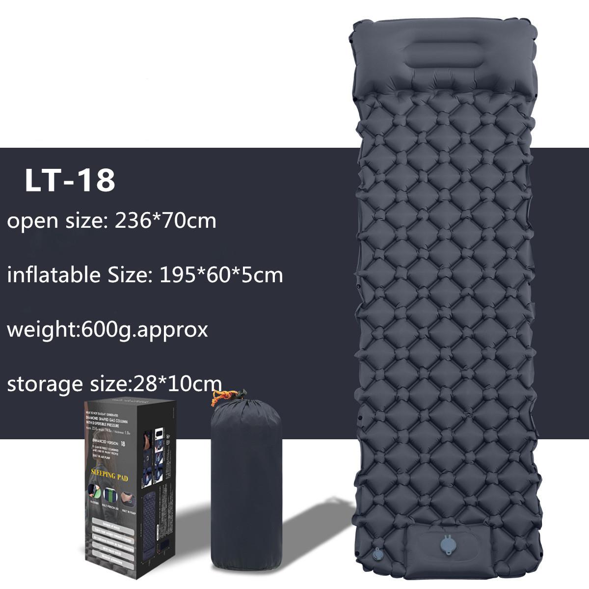 

Надувной коврик для кемпинга на открытом воздухе, спальный коврик с подушками, сверхлегкий воздушный коврик, встроенный насос для надувания, походов