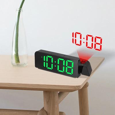 180° Rotation Digital Projection Alarm Clock Night Mode Power-off Memory Table Clock 12H/24H Bedroom Electronic LED Clock