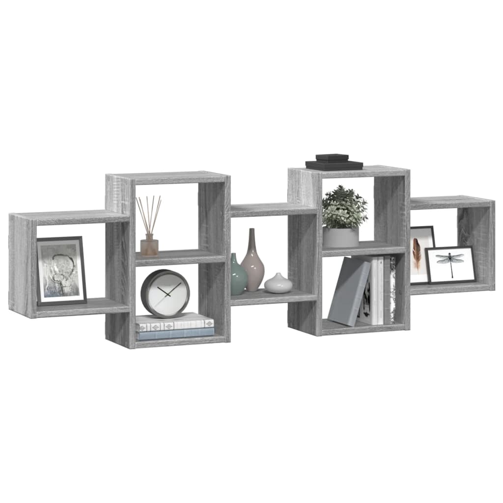 Wall Shelf Gray Sonoma 129x18x42 cm Particleboard