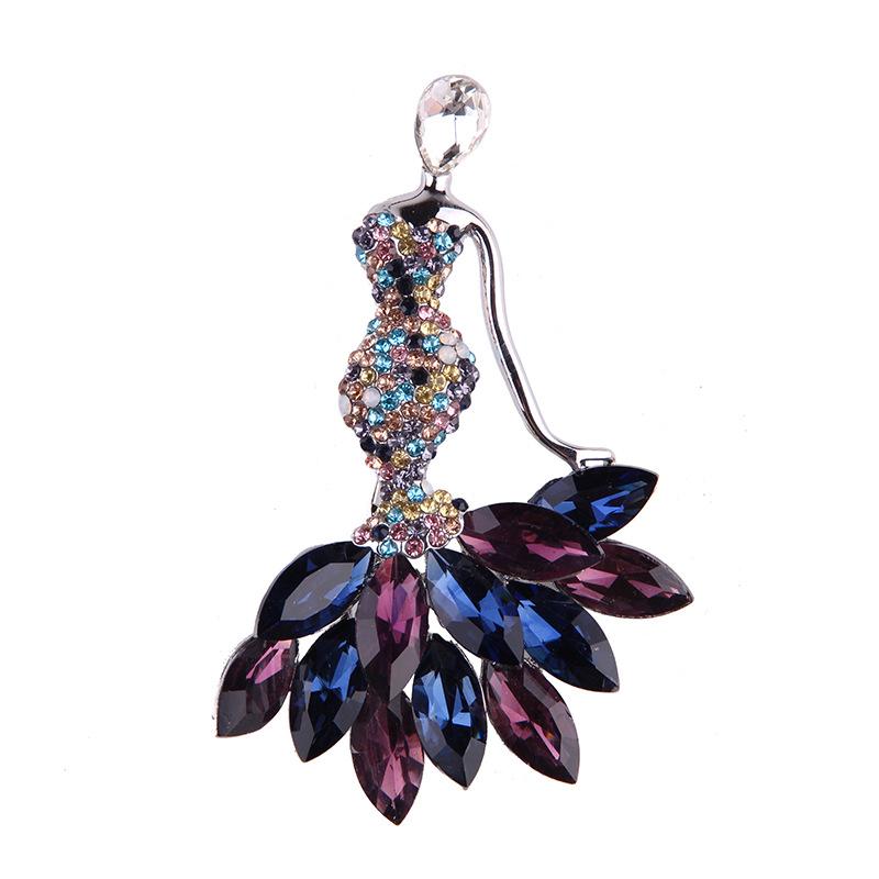 Брошь Русалка Металлическая Брошь Русалка Булавка Корсаж Шарф Пряжка Женская Брошь синий